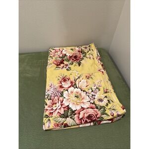 Vintage Ralph Lauren Sophie Brooke Yellow Floral Twin Size Flat Sheet USA